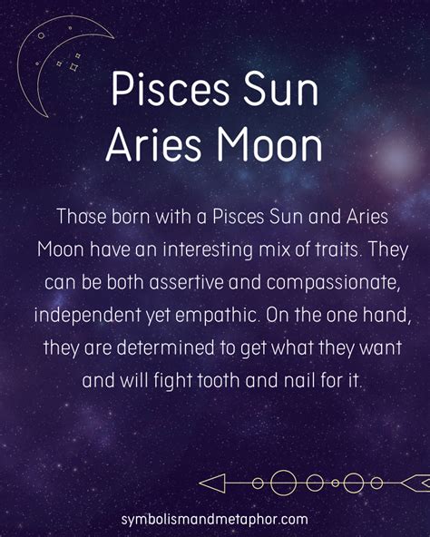 Jul 01, 2021 A Pisces Sun Aries Moon woman possesses traits of both Pisces and Aries. . Pisces sun mars in aries